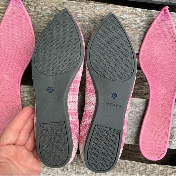 Rothy’s Pink Plaid The Point Flats Limited Edition Size 10 - Picture 5 of 9